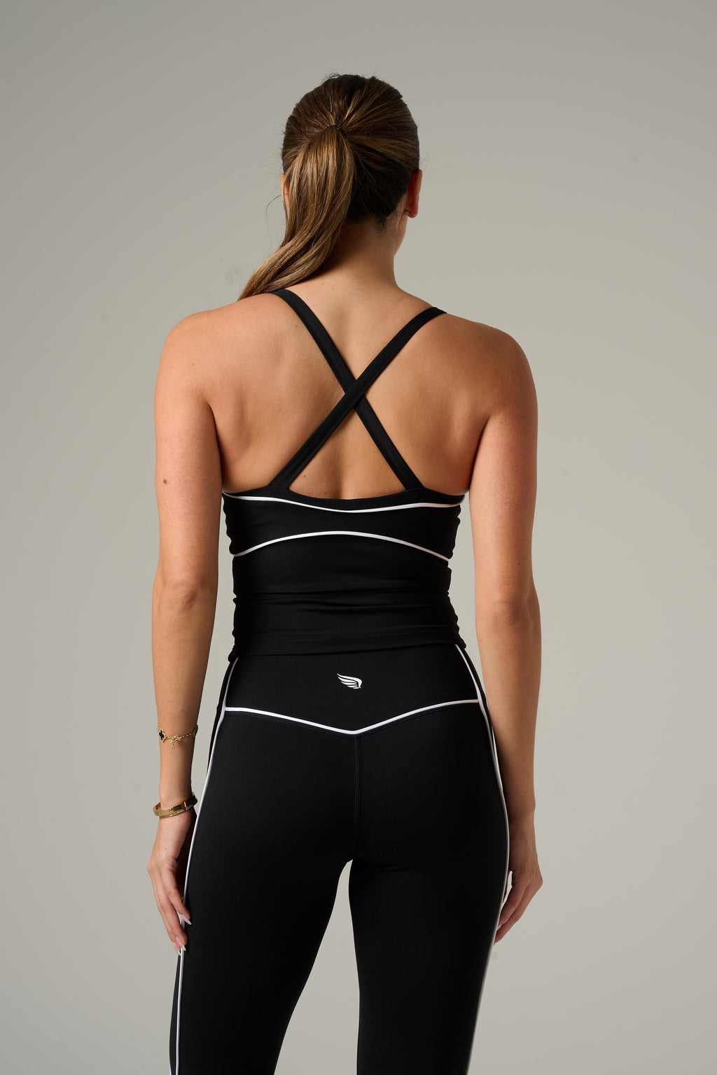 Black And White Onyx Core Luxee Crop